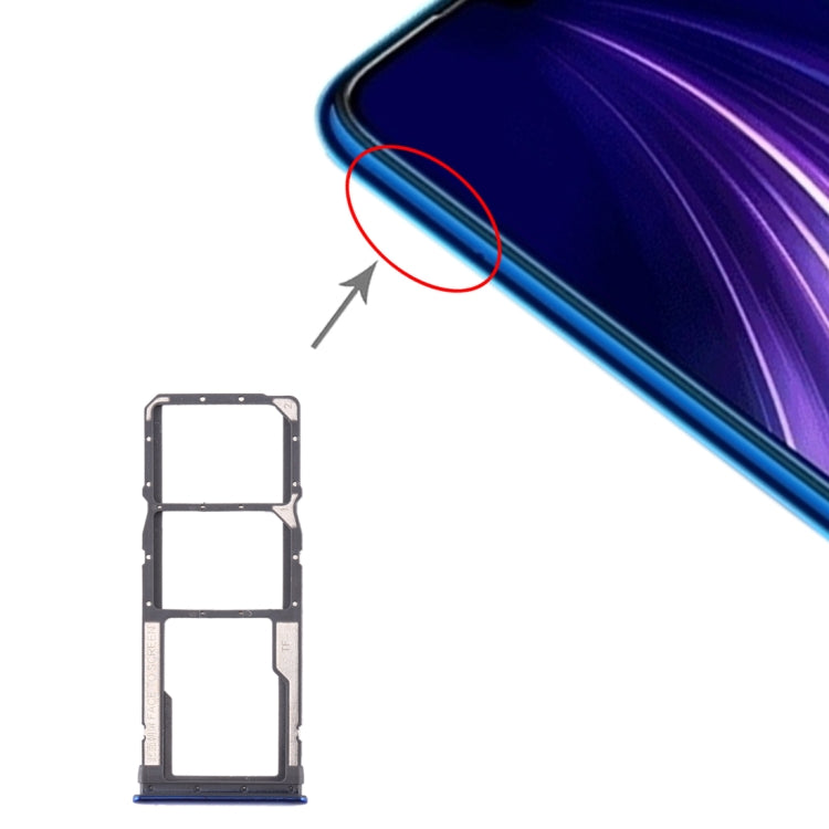 SIM Card Tray + Micro SD Card Tray for Xiaomi Redmi Note 8 - Blue