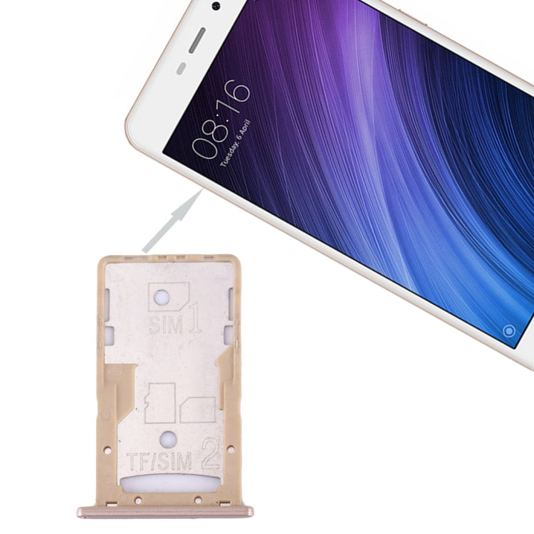 Gold SIM & SIM / TF Card Tray for Xiaomi Redmi 4A