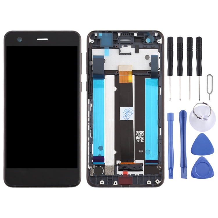 LCD Screen and Digitizer Full Assembly with Frame & Side Keys for Nokia 2 (Black)