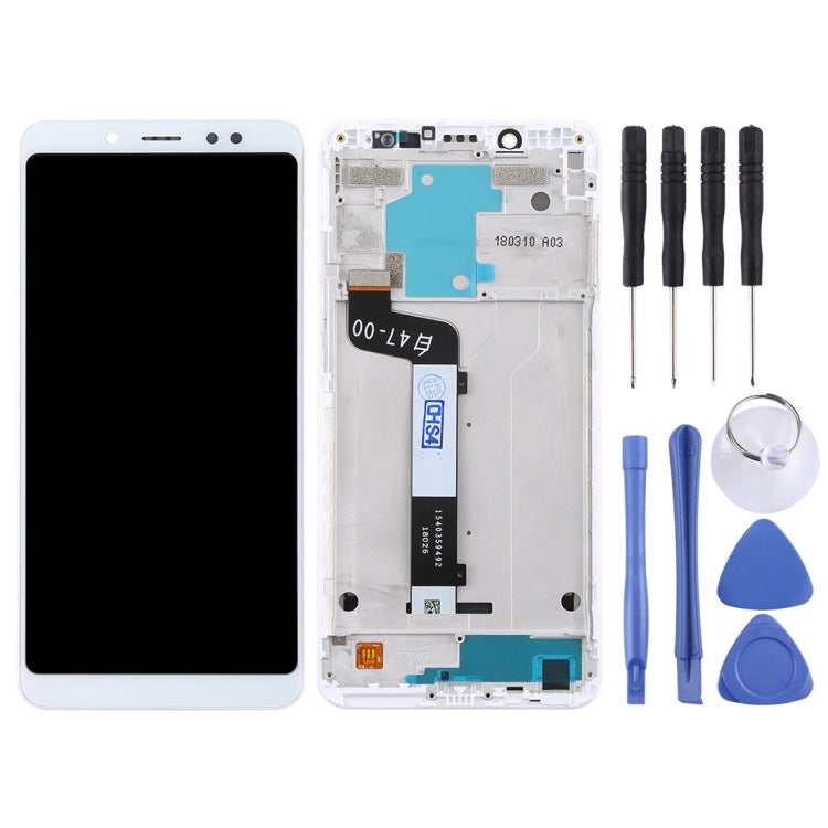 LCD Screen and Digitizer Full Assembly with Frame for Xiaomi Redmi Note 5 / Note 5 Pro in White Color