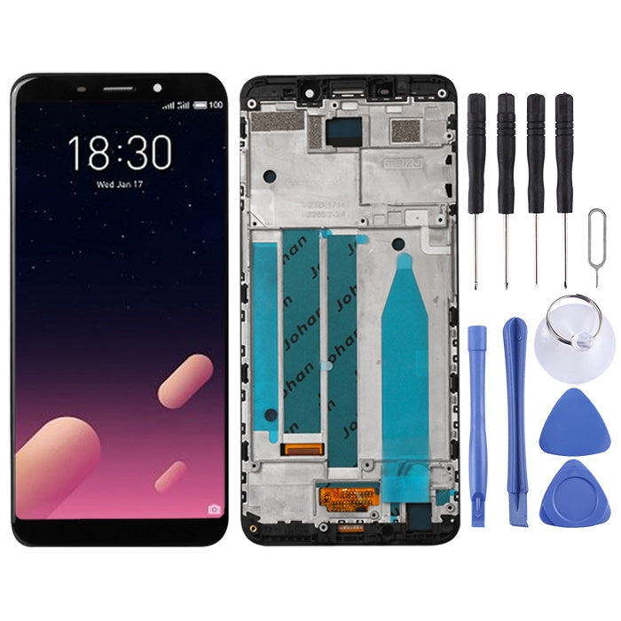 Black LCD Screen and Digitizer Assembly with Frame for Meizu M6s M712H M712Q