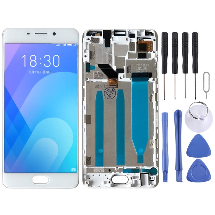 Full Assembly LCD Display and Touch Screen Digitizer with Frame for Meizu M6 Note (White)