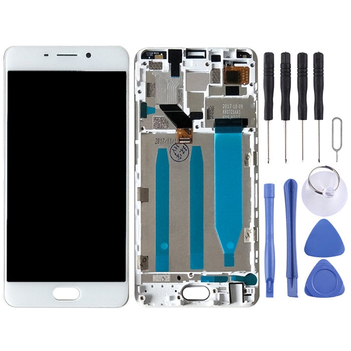 Full Assembly LCD Display and Touch Screen Digitizer with Frame for Meizu M6 Note (White)