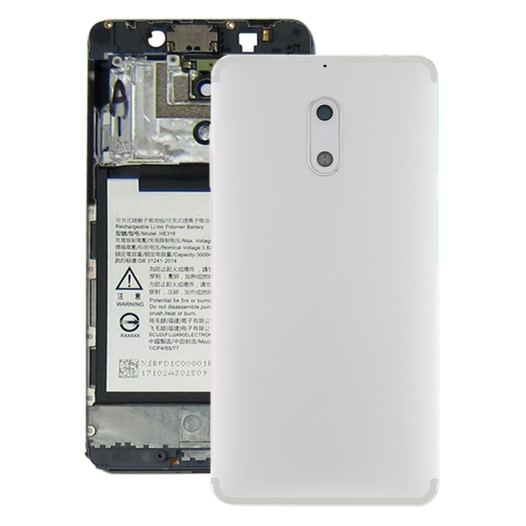 White Battery Back Cover with Camera Lens & Side Keys for Nokia 6 TA-1000 TA-1003 TA-1021 TA-1025 TA-1033 TA-1039