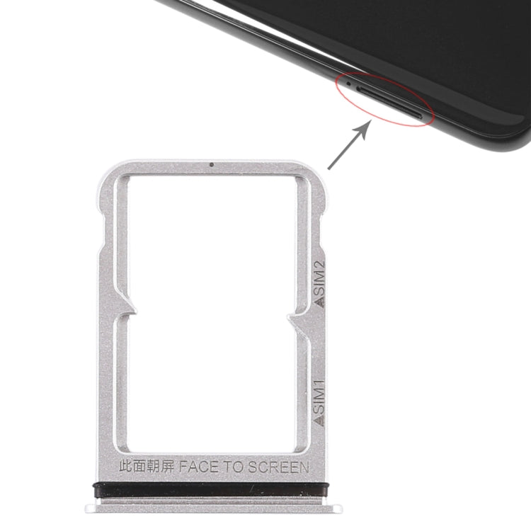 Silver Dual SIM Card Tray for Xiaomi Mi 8