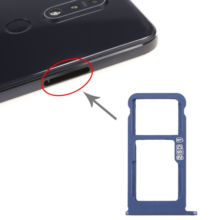 SIM Card Tray and Micro SD Card Tray for Nokia 7.1 (Blue)