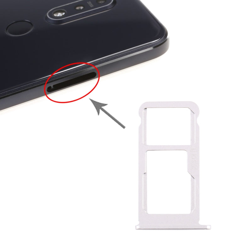 SIM Card Tray and Micro SD Card Tray for Nokia 7.1 - Silver