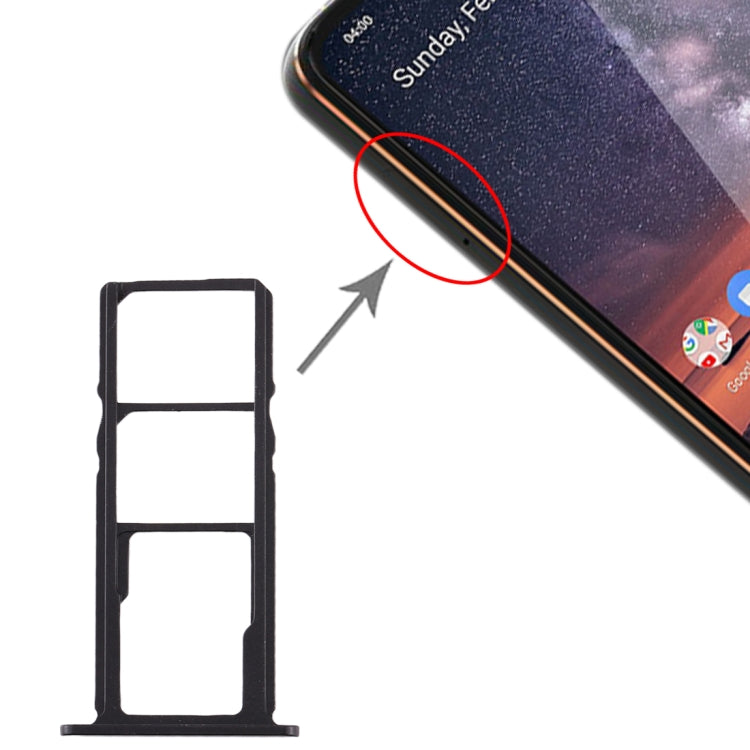 Replacement SIM and Micro SD Card Tray Set for Nokia 3.2 - Black