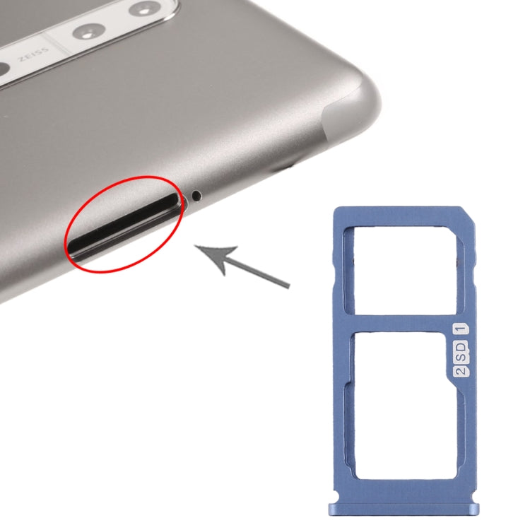 SIM Card Tray and Micro SD Card Tray Replacement for Nokia 8/N8 TA-1012 TA-1004 TA-1052 (Blue)