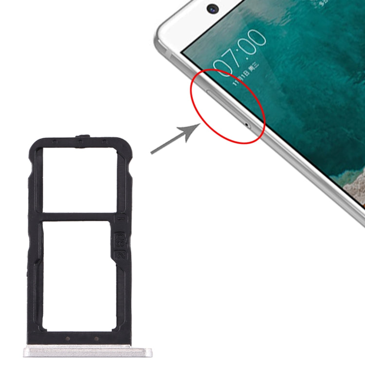 SIM Card Tray and Micro-SD Card Tray Replacement for Nokia 7 TA-1041 (White)
