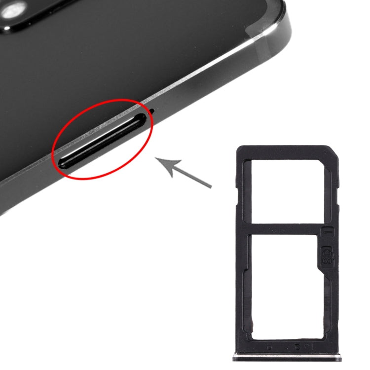SIM Card Tray and Micro SD Card Tray for Nokia 6 - Black