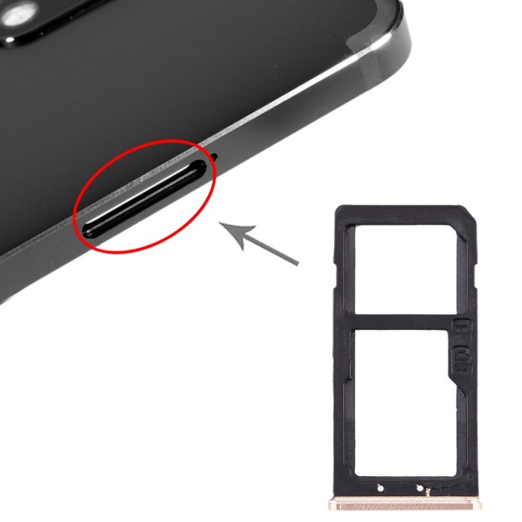 Gold SIM Card Tray + Micro SD Card Tray for Nokia 6 TA-1000 TA-1003 TA-1021 TA-1025 TA-1033 TA-1039