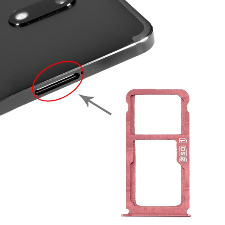 Nokia 7 Plus SIM Card and Micro SD Card Trays (Purplish Red)