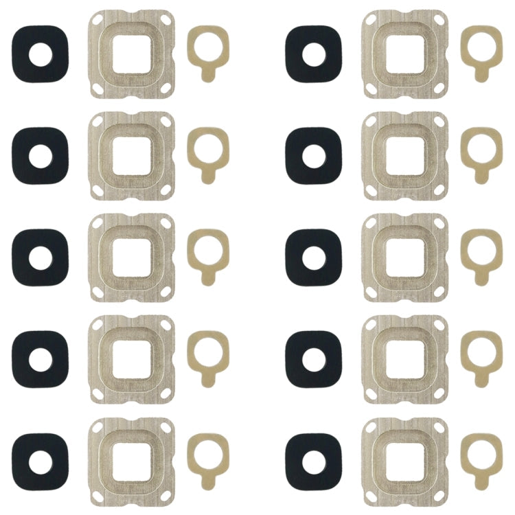 Luxurious Gold Back Camera Bezel & Lens Cover Set for Galaxy C7 (10 PCS)