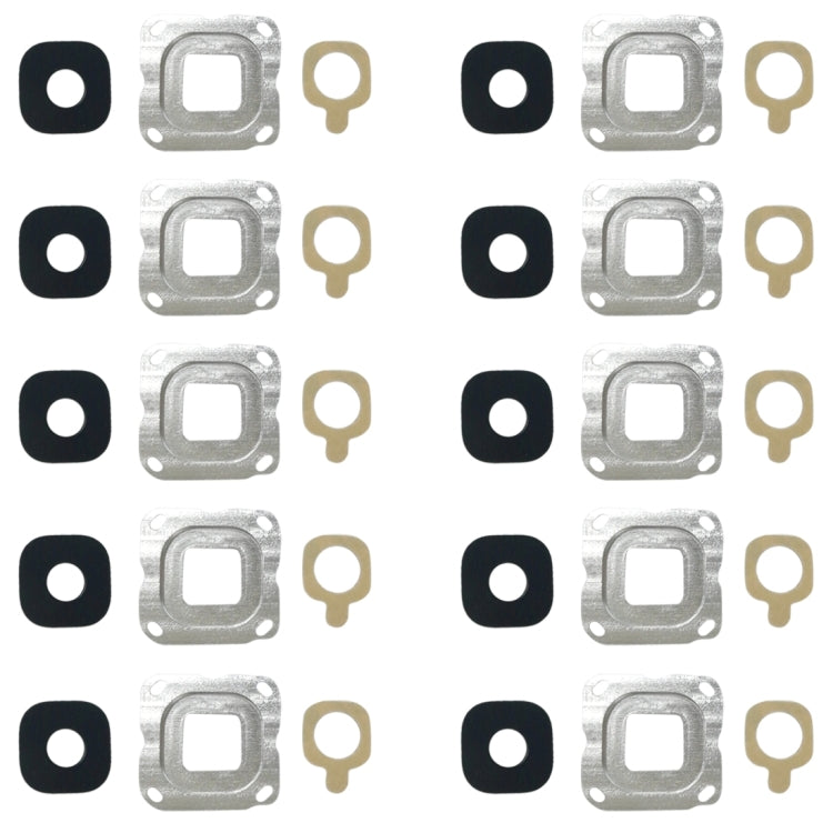 Silver Back Camera Bezel & Lens Cover Set for Galaxy C7 - 10 PCS