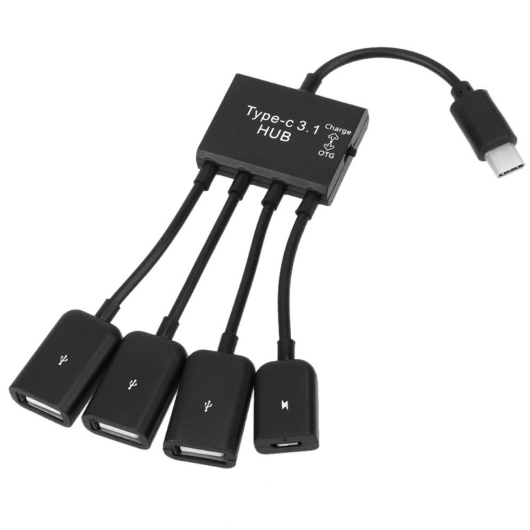 USB-C Hub with 3 USB Ports and Micro USB Connector