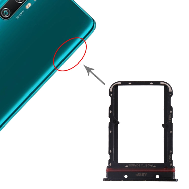 SIM Card Tray Replacement for Xiaomi Mi CC9 Pro/Mi Note 10/Mi Note 10 Pro/Mi Note 10 Lite (Black)
