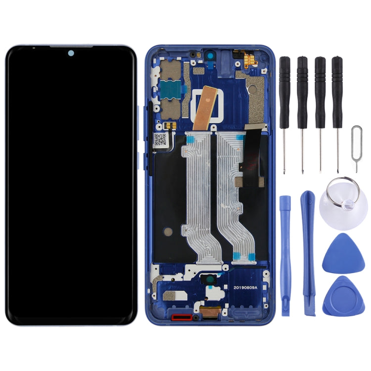 AMOLED LCD Screen and Digitizer Assembly with Frame for ZTE Axon 10 Pro (4G Version) (Blue)