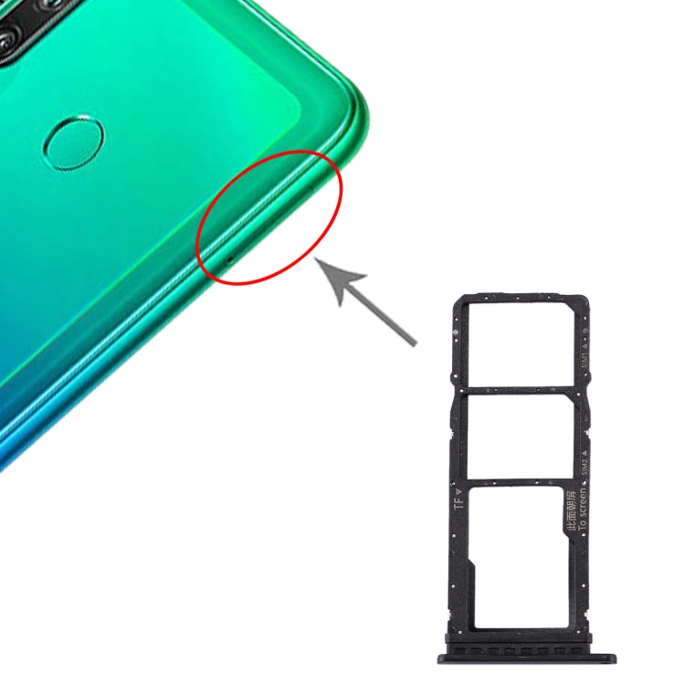 SIM Card Tray and Micro SD Card Tray Set for Huawei P40 Lite E / Enjoy 10 (Black)