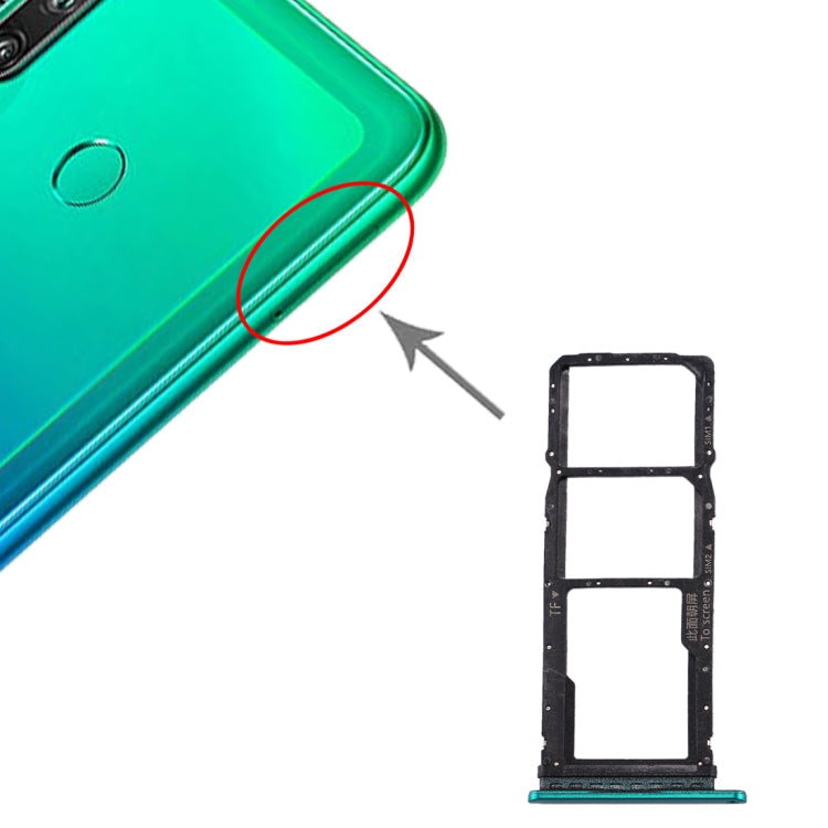 SIM Card Tray + Micro SD Card Tray Set for Huawei P40 Lite E / Enjoy 10 (Green)