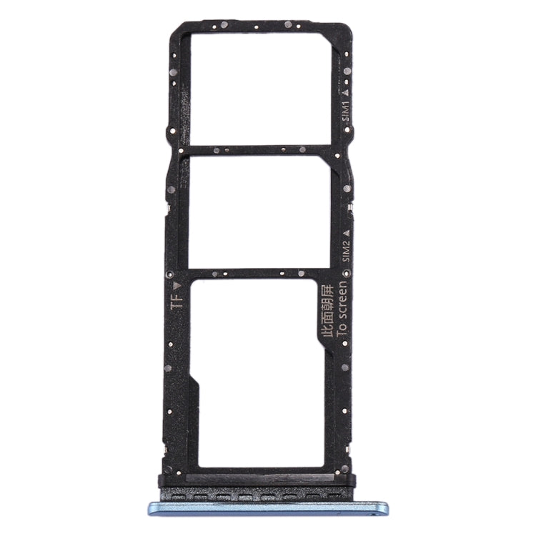SIM Card Tray + Micro SD Card Tray Replacement for Huawei P40 Lite E / Enjoy 10 (Blue)