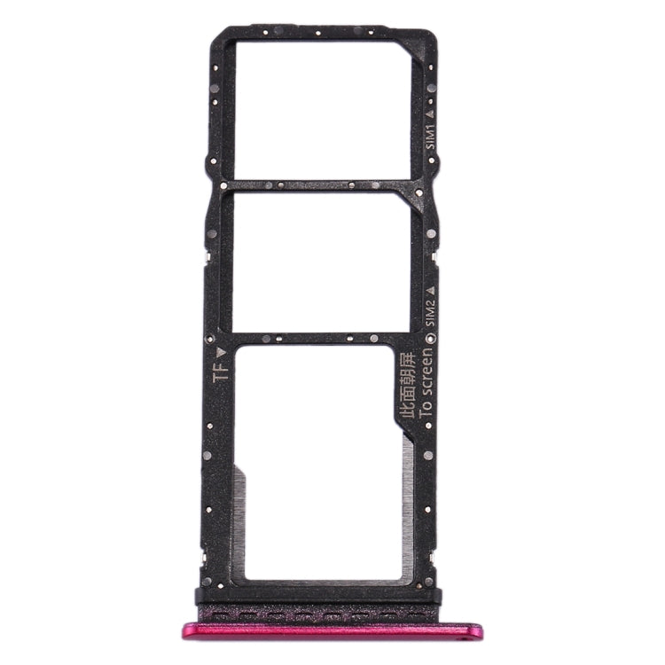 SIM Card Tray, Micro SD Card Tray Replacement Set for Huawei P40 Lite E / Enjoy 10 - Red