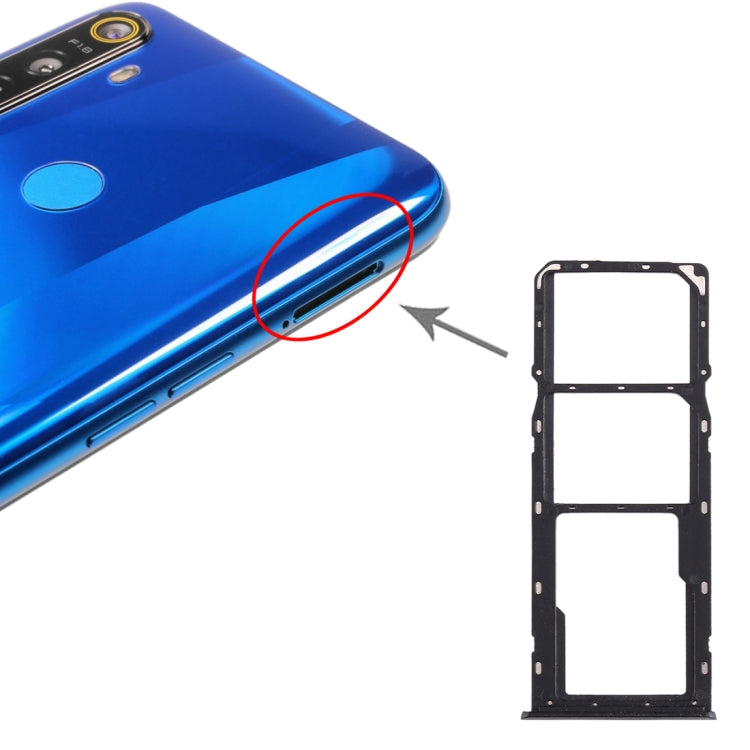 SIM Card Tray + Micro SD Card Tray Set for OPPO Realme 5 (Black)