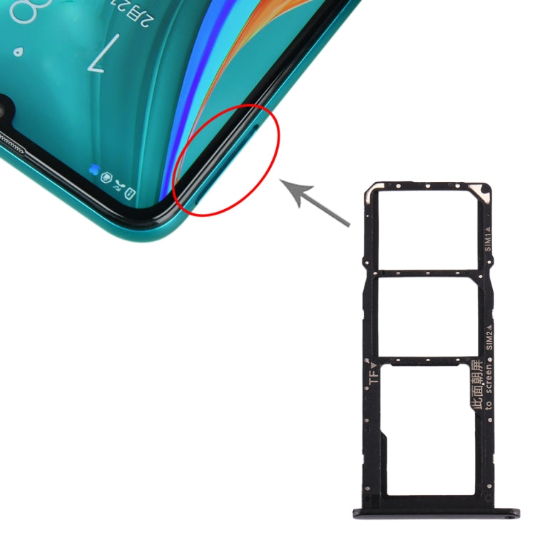 SIM Card Tray, SIM Card Tray, and Micro SD Card Tray Combo for Huawei Enjoy 10e / Honor Play 9A (Black)