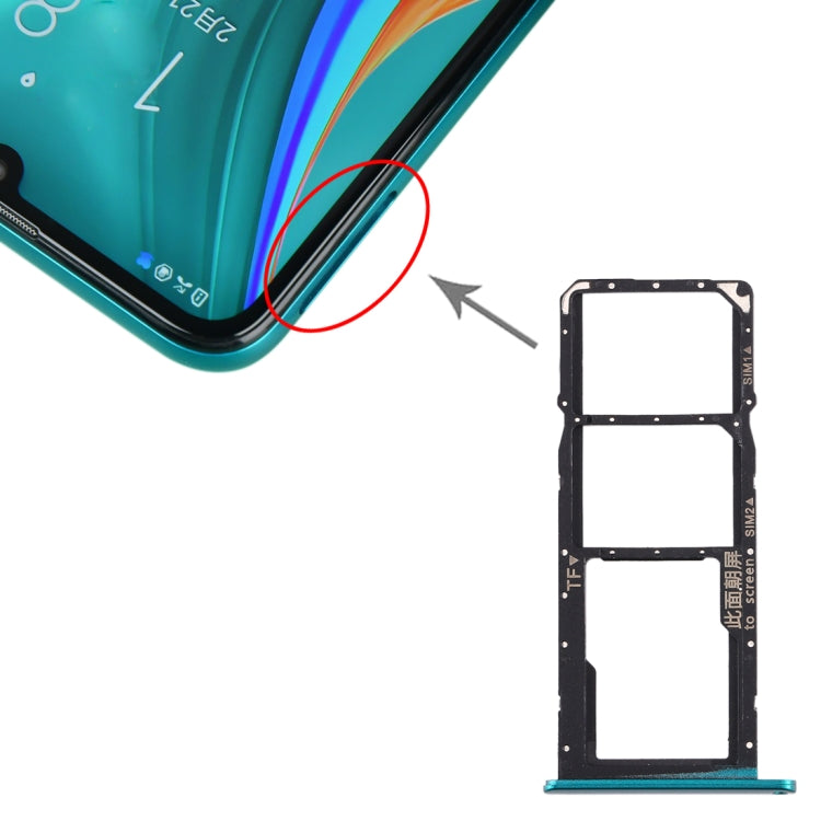 Huawei Enjoy 10e/Honor Play 9A SIM Card Tray Set with Micro SD Card Tray (Green)