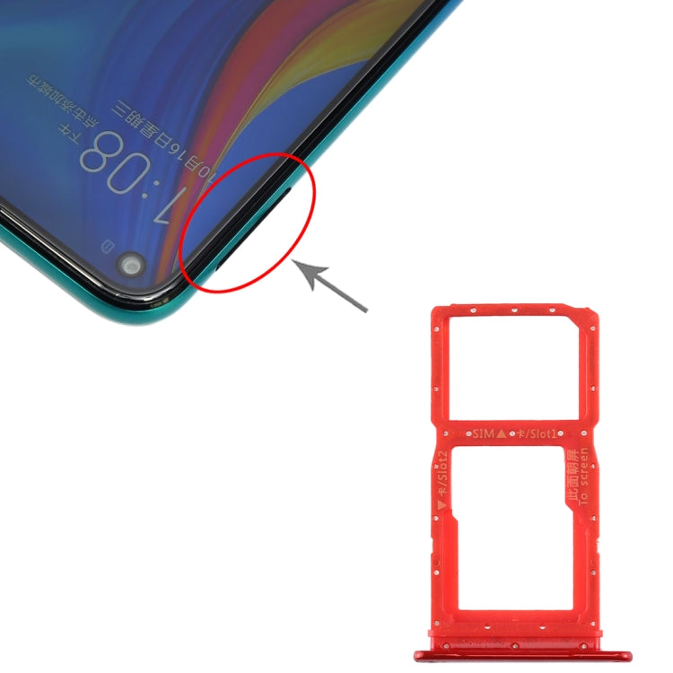 SIM Card Tray/Micro SD Card Tray for Huawei Enjoy 10 Plus - Red