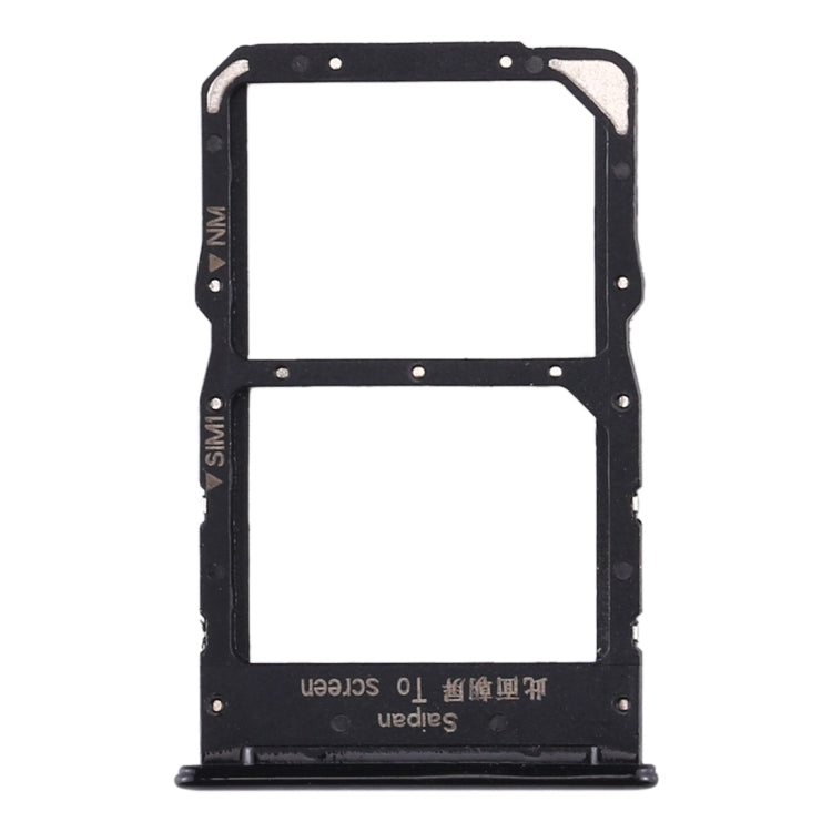 SIM Card Tray + NM Card Tray for Huawei Nova 5z / Nova 5i Pro (Black)