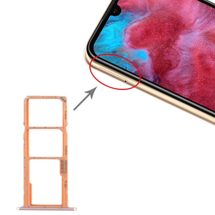 Gold SIM Card Tray, SIM Card Tray, and Micro SD Card Tray for Huawei Honor Play 3e