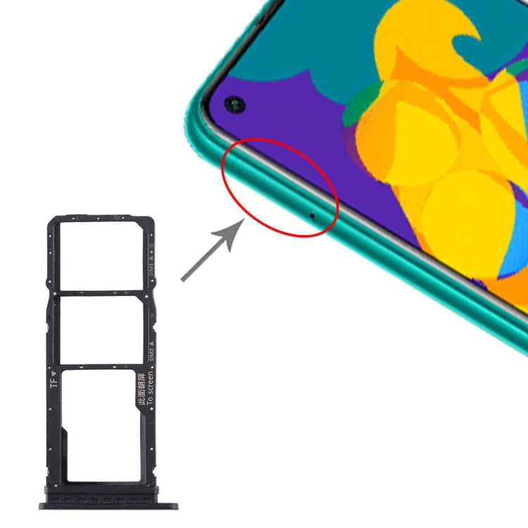 SIM Card Tray, SIM Card Holder, and Micro SD Card Holder for Huawei Honor Play 4T (Black)