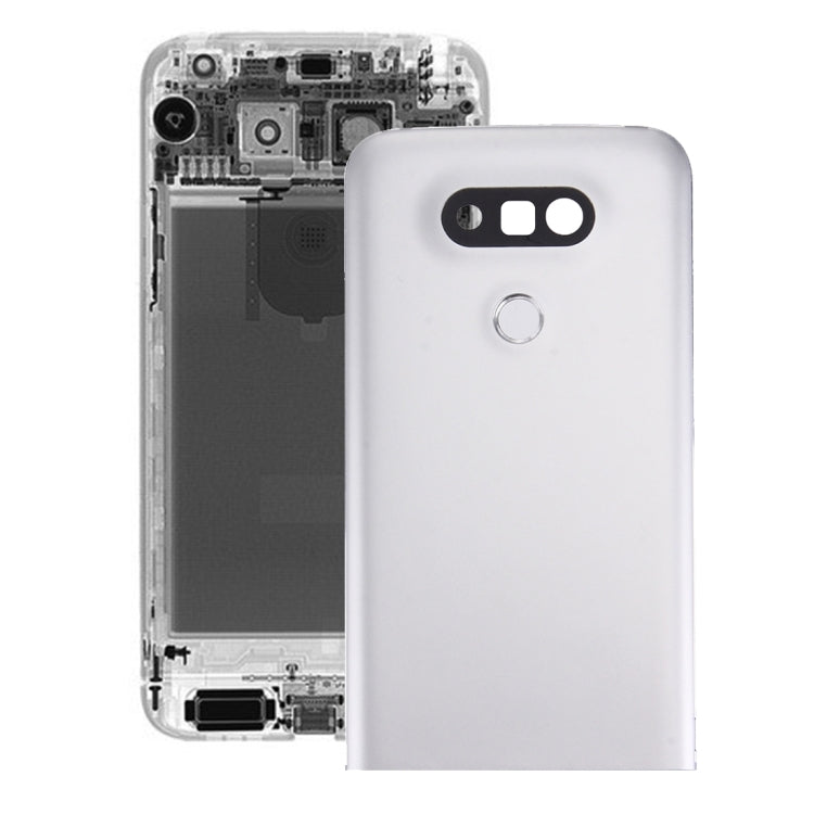 Sleek Silver Metal Back Cover with Built-in Back Camera Lens & Fingerprint Button for LG G5