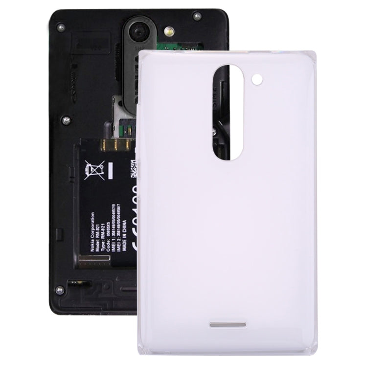 White Dual SIM Battery Back Cover for Nokia Asha 502 with High-Quality Replacement
