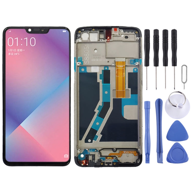 OPPO A5 / A3s Black LCD Screen and Digitizer Full Assembly with Frame