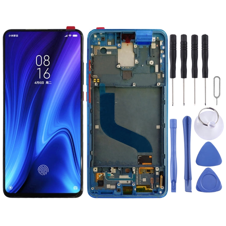 AMOLED LCD Screen and Digitizer Full Assembly with Frame for Xiaomi 9T Pro / Redmi K20 Pro / Redmi K20 (Blue)