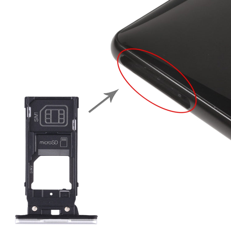 Sony Xperia XZ2 Silver SIM Card Tray + SIM Card Tray + Micro SD Card Tray