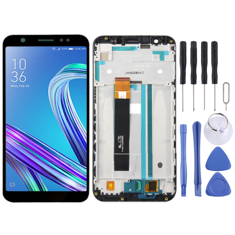 Replacement LCD Screen and Touch Screen Digitizer Assembly with Frame for Asus ZenFone Max M1 ZB555KL X00PD (Black)