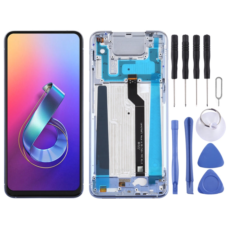 Asus Zenfone 6 ZS630KL I01WD LCD Screen and Digitizer Full Assembly with Frame (Silver)