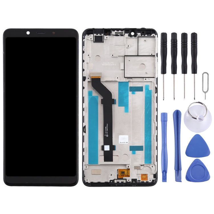 Black LCD Screen and Digitizer Full Assembly with Frame for Nokia 3.1 Plus TA-1118