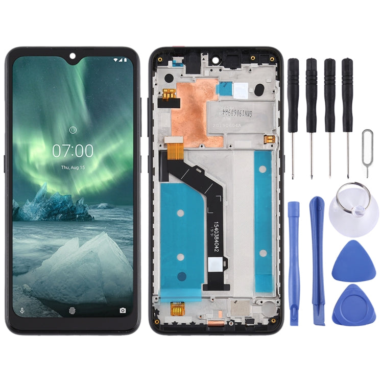 LCD Screen and Digitizer Full Assembly with Frame for Nokia 7.2 TA-1196 in Black