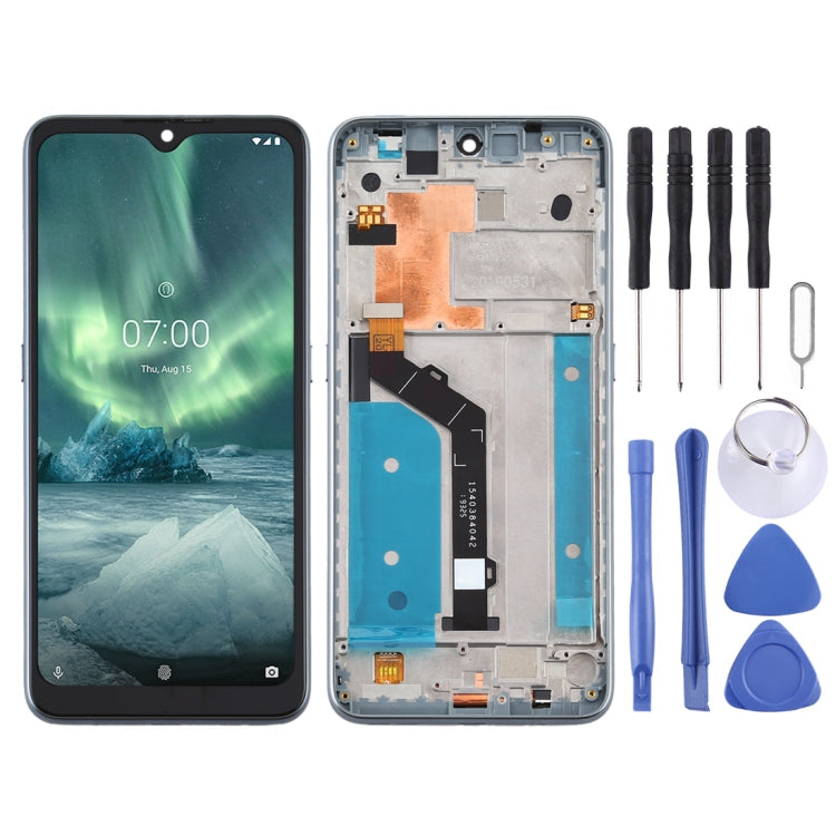 LCD Screen and Digitizer Full Assembly with Silver Frame for Nokia 6.2 - TA-1198 TA-1200 TA-1187 TA-1201