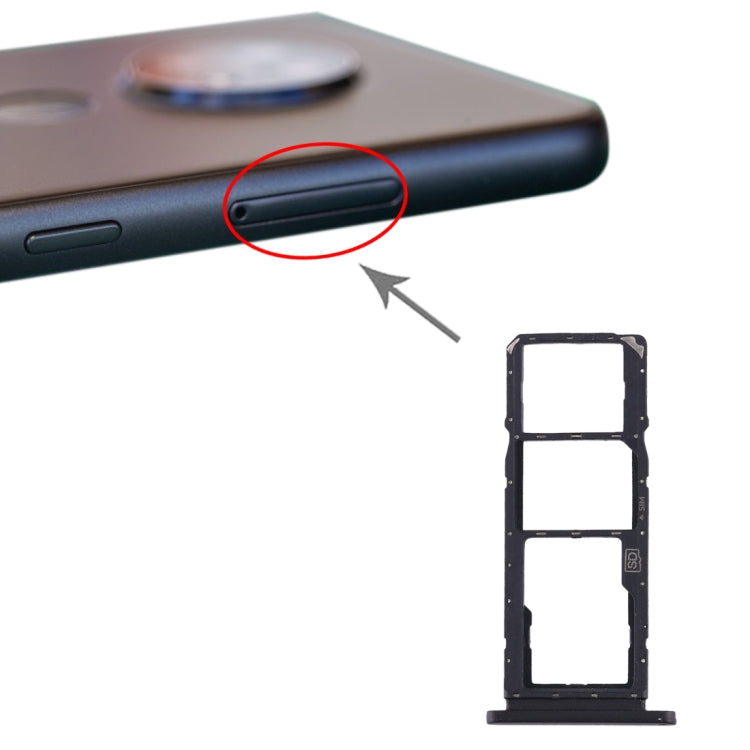 SIM Card Tray, Micro SD Card Tray for Nokia 7.2 / 6.2 (Black)