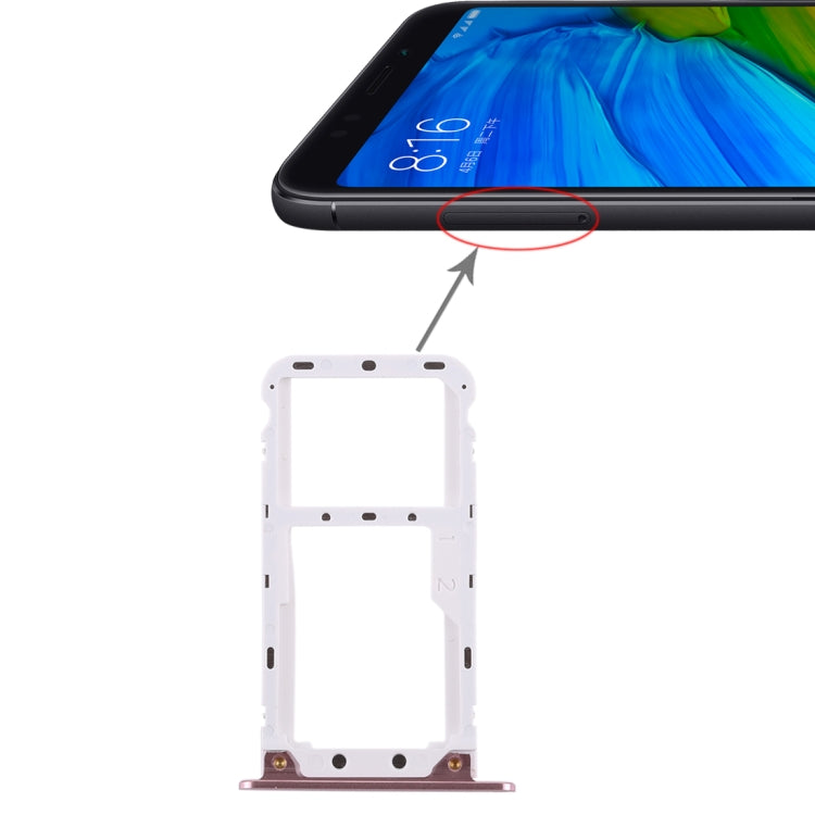 Rose Gold Dual SIM Card and Micro SD Card Tray for Xiaomi Redmi 5 Plus