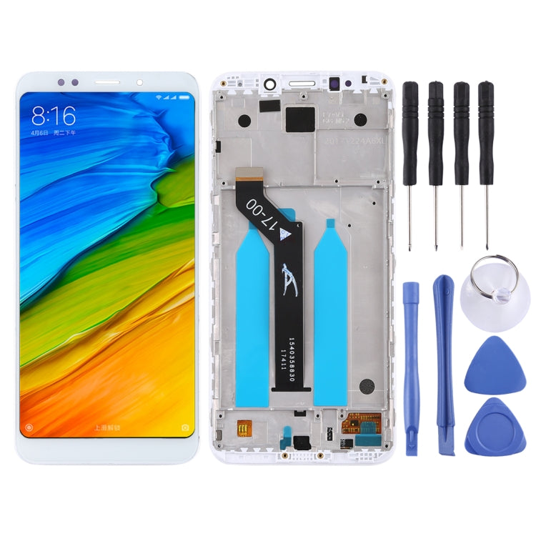 Xiaomi Redmi 5 Plus LCD Screen and Digitizer Assembly - White With Frame
