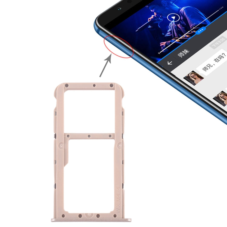SIM Card Tray and Micro SD Card Tray Replacement for Huawei Honor Play 7X (Gold)