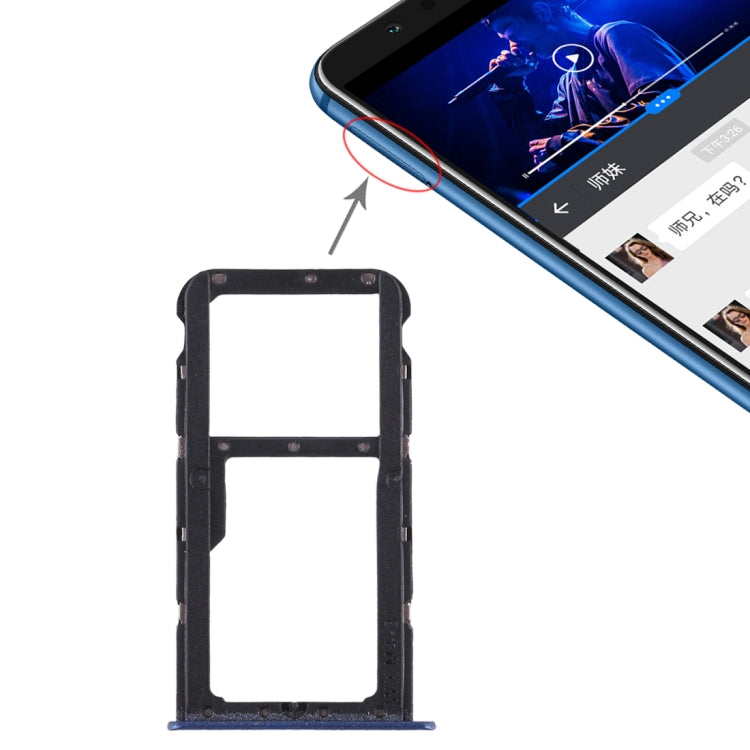 SIM Card Tray and Micro SD Card Tray Combo for Huawei Honor Play 7X (Blue)