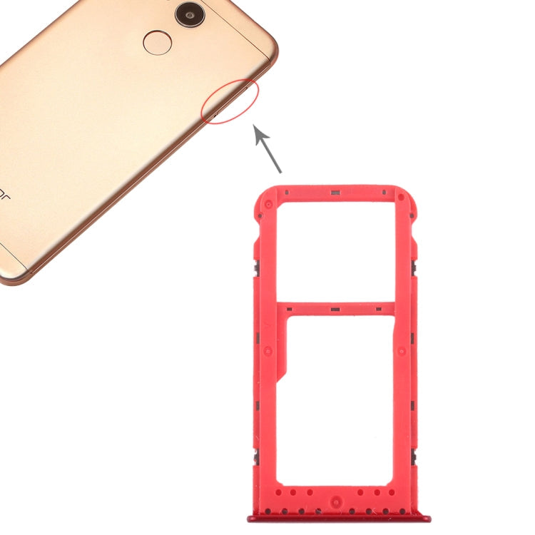 SIM Card Tray and Micro SD Card Tray Replacement for Huawei Honor V9 Play (Red)