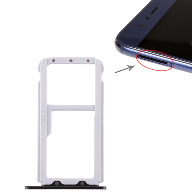 SIM Card Tray with Micro SD Card Slot for Huawei Honor V9 (Black)